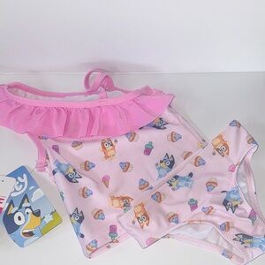 Bluey & Bingo 2 piece swimsuit for girls.  NWT size 12 months